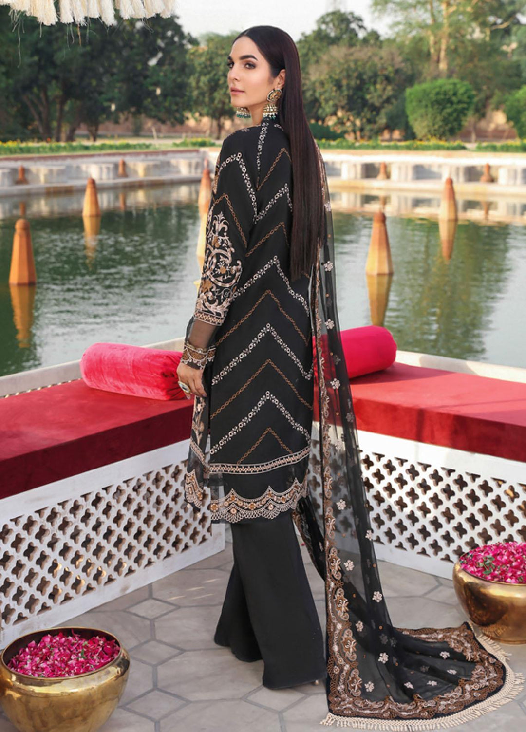 Andaaz by Ramsha Embroidered Lawn Suits Unstitched 3 Piece RSH21A 108 - Luxury Collection