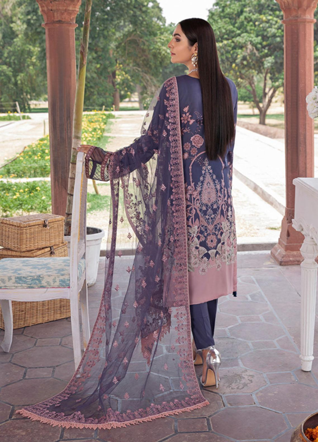 Andaaz by Ramsha Embroidered Lawn Suits Unstitched 3 Piece RSH21A 109 - Luxury Collection