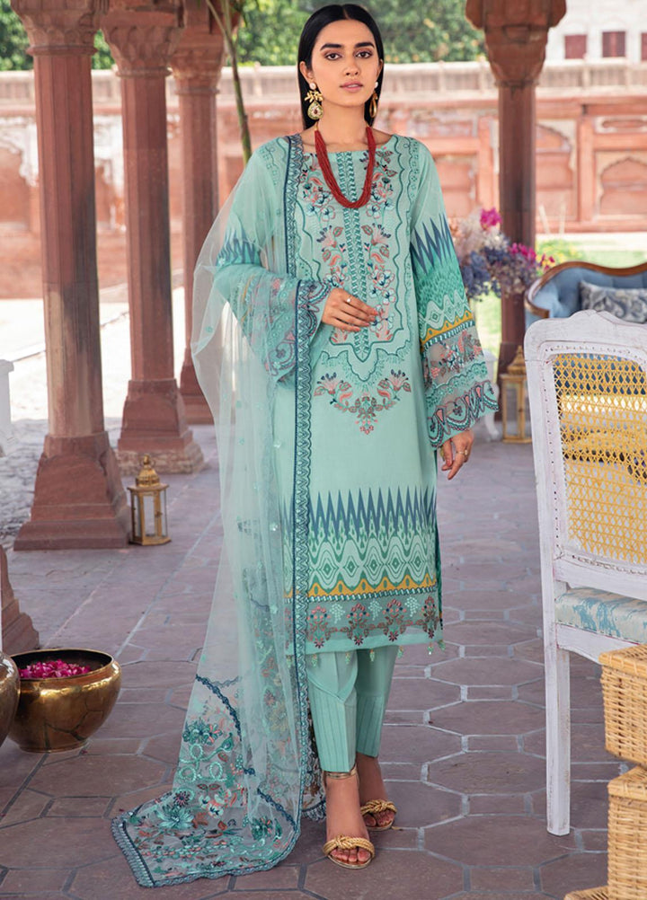 Andaaz by Ramsha Embroidered Lawn Suits Unstitched 3 Piece RSH21A 110 - Luxury Collection