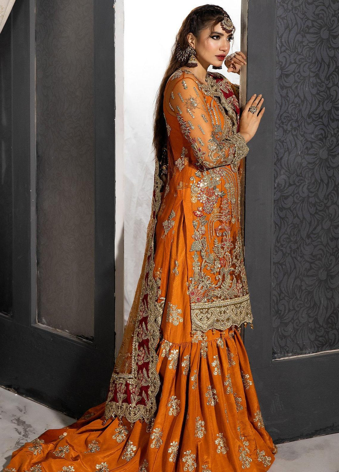 Andaaz-E-Khaas By Imrozia Premium Embroidered Net Suits Unstitched 3 Piece IMP23AK IB-42 Sofi - Luxury Collection