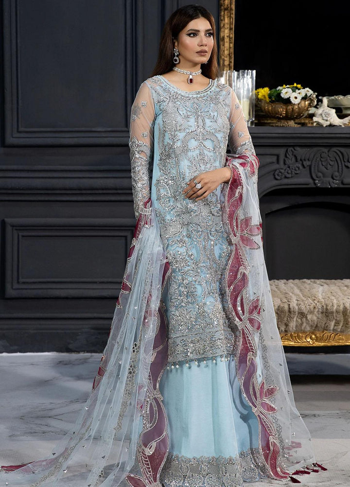 Andaaz-E-Khaas By Imrozia Premium Embroidered Net Suits Unstitched 3 Piece IMP23AK IB-46 Azeen - Luxury Collection