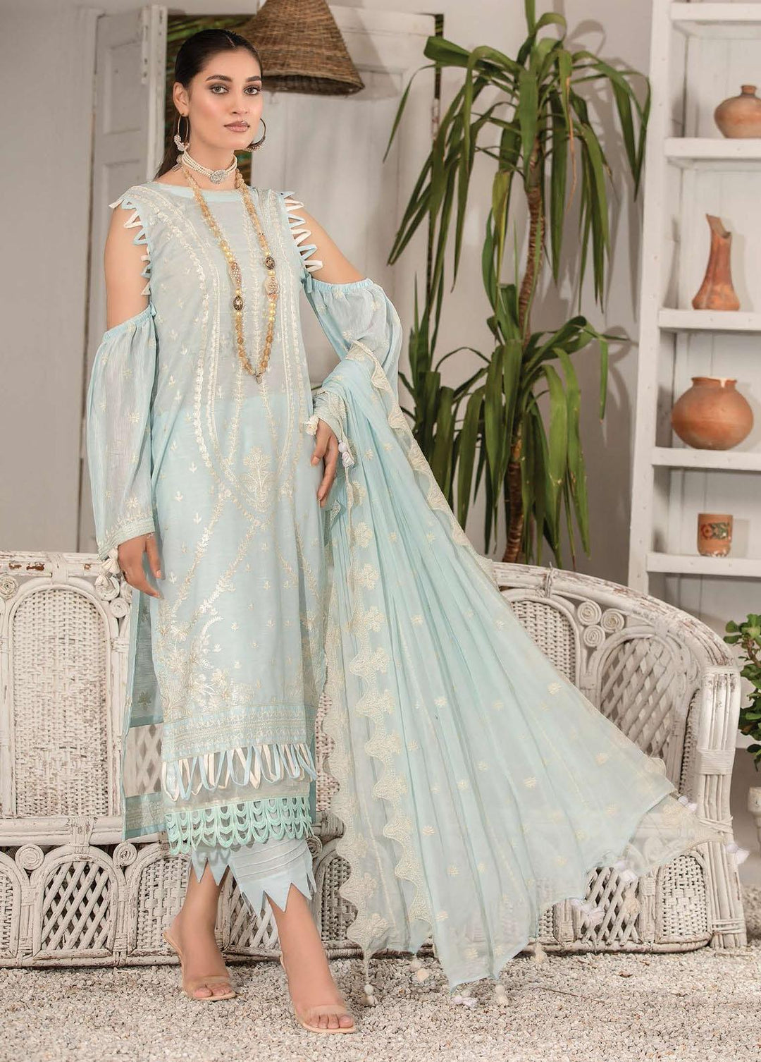 Andaz By Aalaya Embroidered Lawn Suits Unstitched 3 Piece ALY22A D7 - Summer Collection