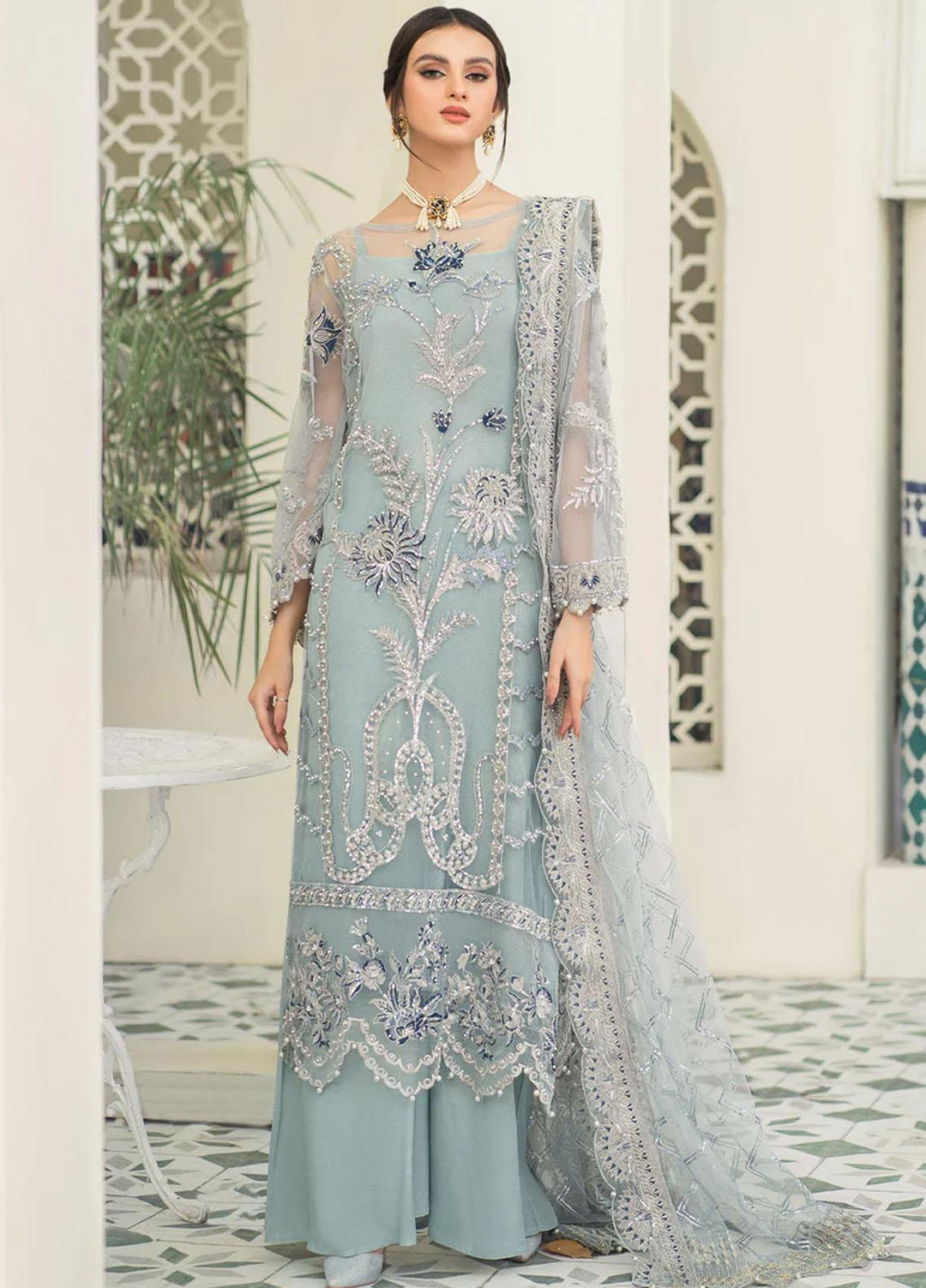 Andaz-e-Khas By Meeral Embroidered Organza Suits Unstitched 3 Piece MRL24AK Falak - Formal Collection