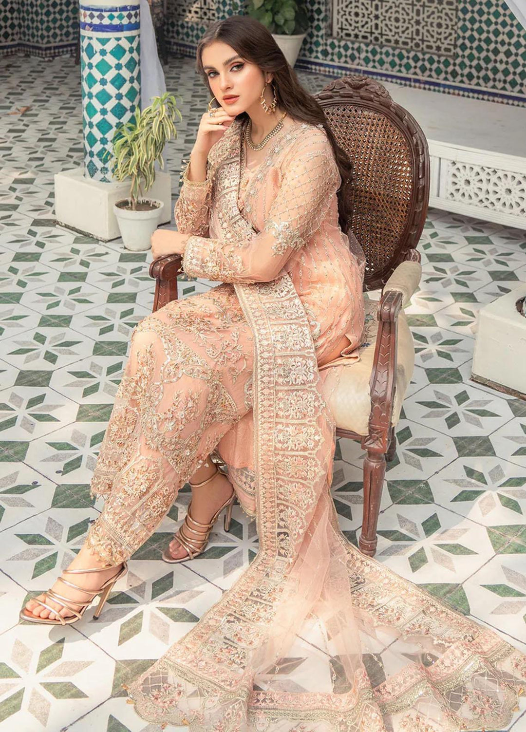 Andaz-e-Khas By Meeral Embroidered Net Suits Unstitched 3 Piece MRL24AK Nayab - Formal Collection