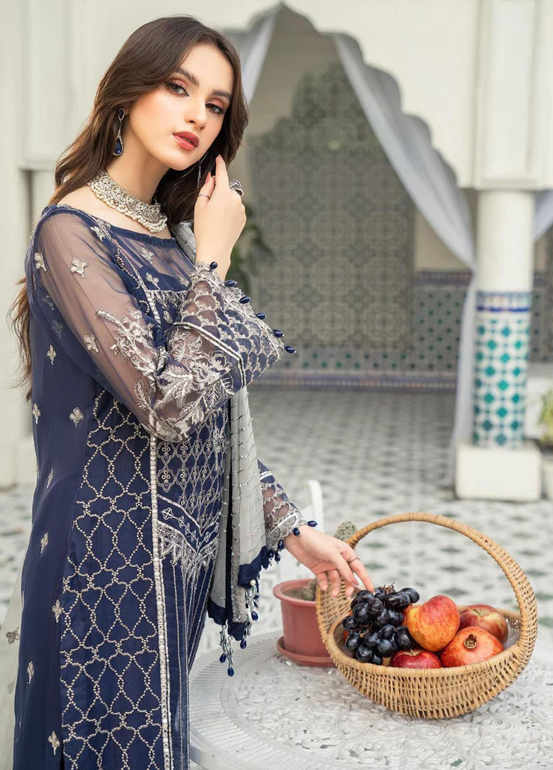 Andaz-e-Khas By Meeral Embroidered Organza Suits Unstitched 3 Piece MRL24AK Reet - Formal Collection