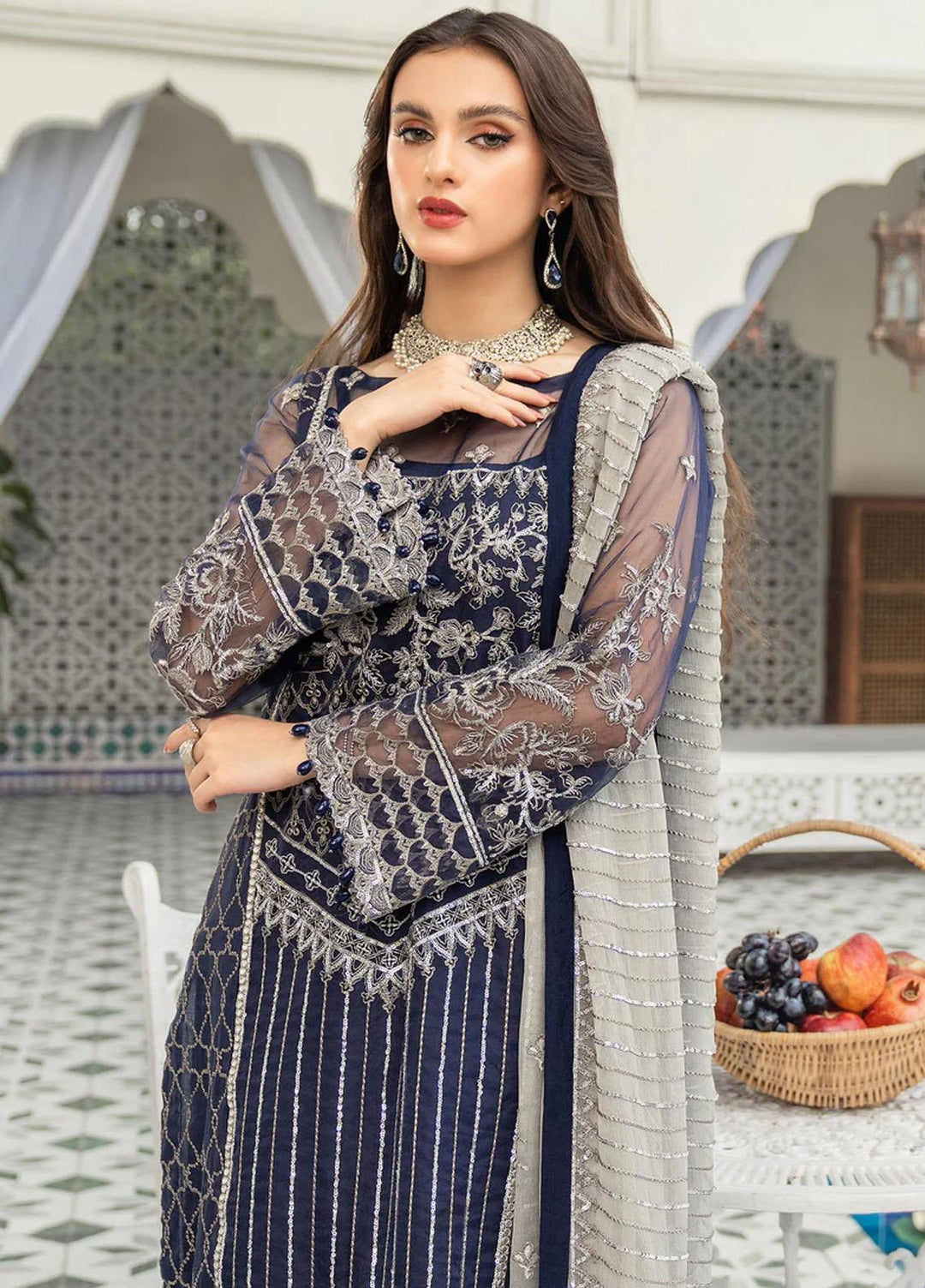 Andaz-e-Khas By Meeral Embroidered Organza Suits Unstitched 3 Piece MRL24AK Reet - Formal Collection