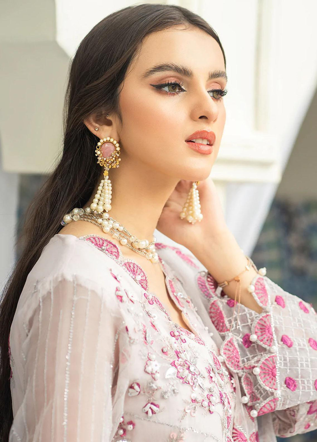 Andaz-e-Khas By Resham Ghar Embroidered Organza Suits Unstitched 3 Piece RG22AK DIA - Luxury Collection