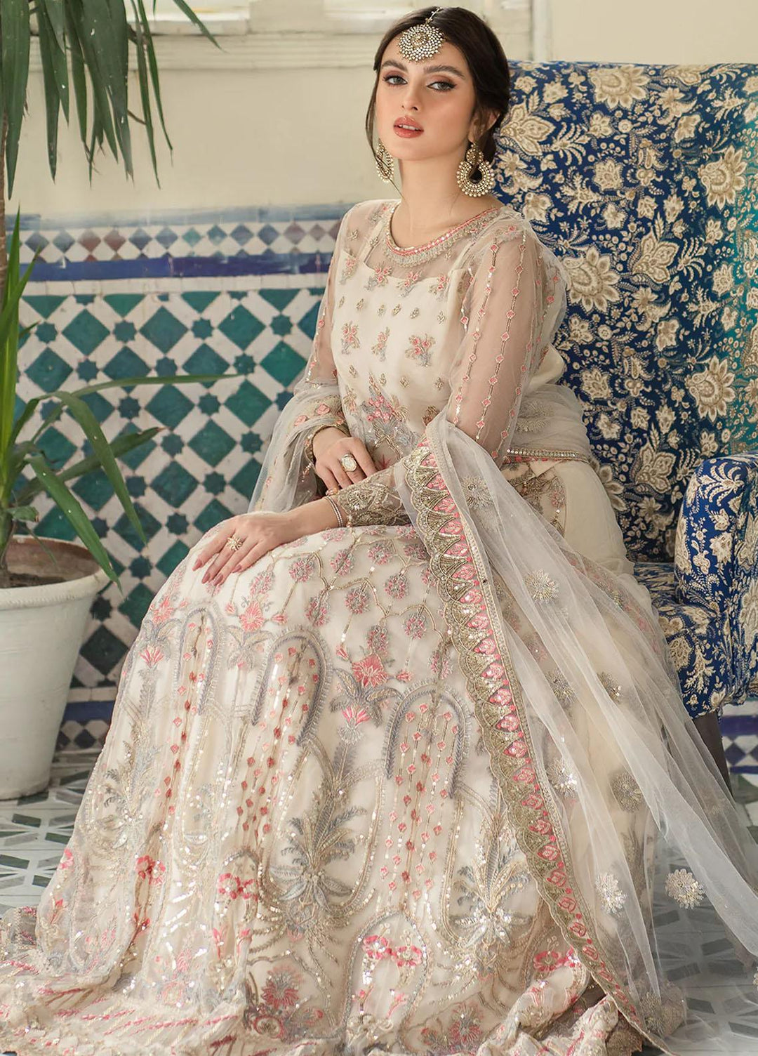 Andaz-e-Khas By Resham Ghar Embroidered Net Suits Unstitched 3 Piece RG22AK JAHAN ARA - Luxury Collection