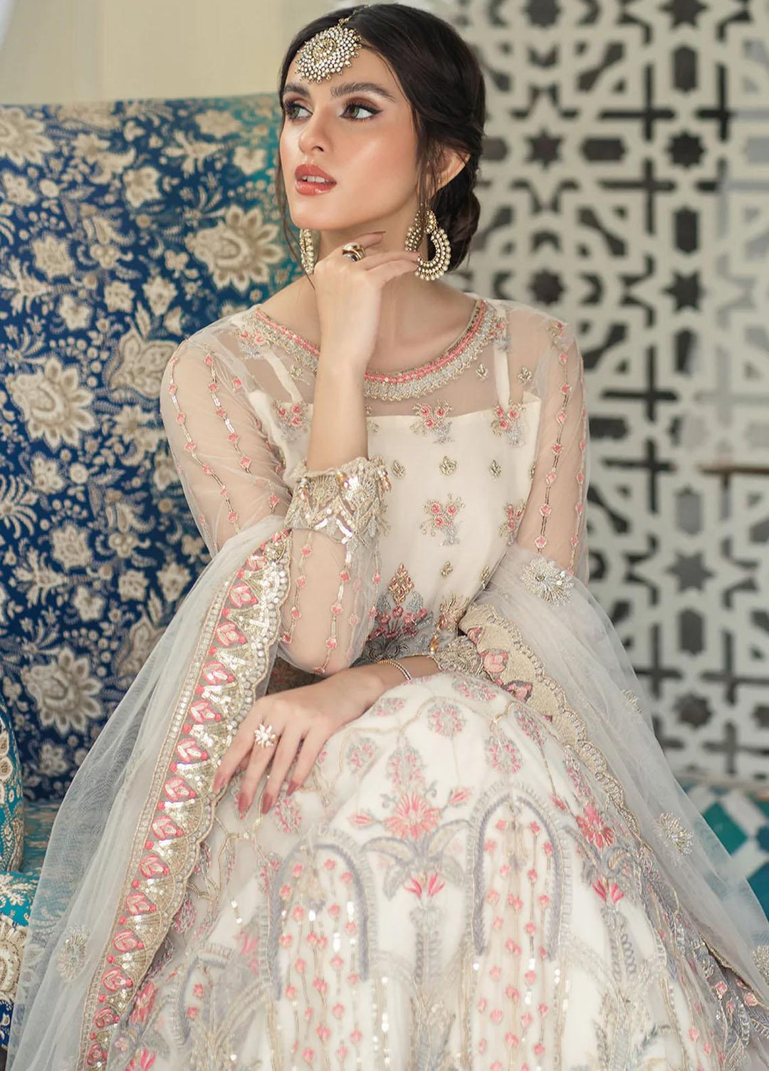 Andaz-e-Khas By Resham Ghar Embroidered Net Suits Unstitched 3 Piece RG22AK JAHAN ARA - Luxury Collection