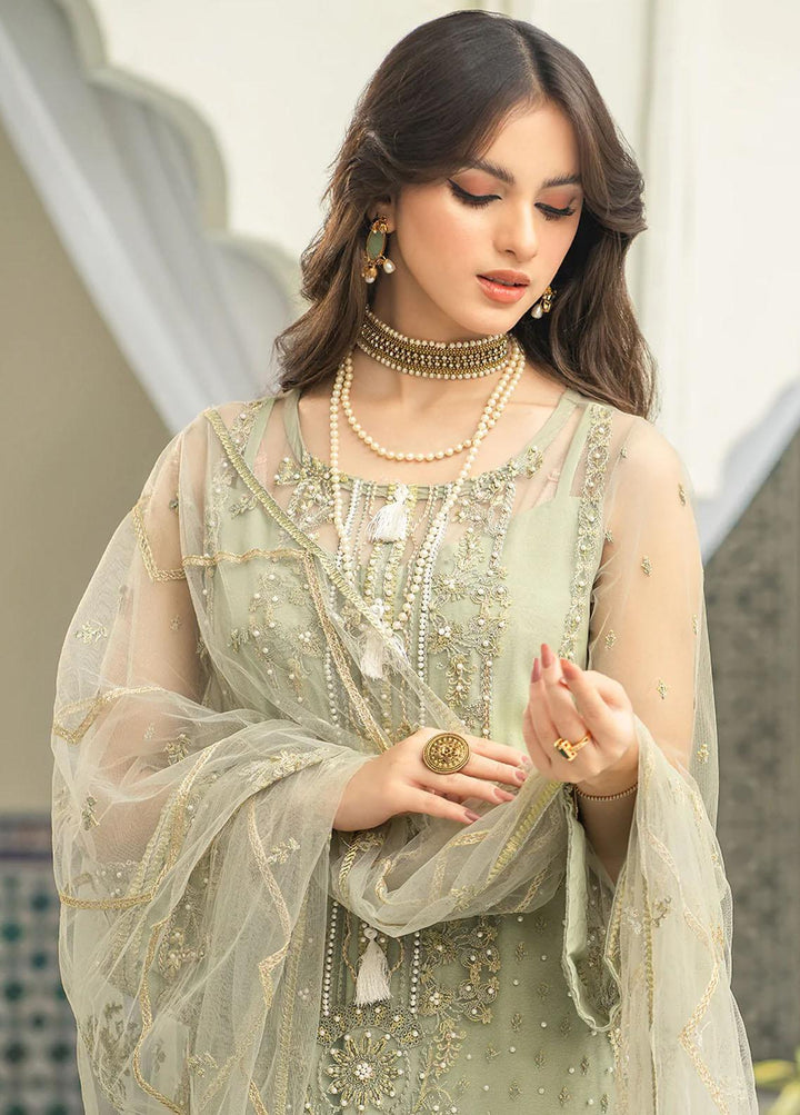 Andaz-e-Khas By Resham Ghar Embroidered Net Suits Unstitched 3 Piece RG22AK MAHAROH - Luxury Collection