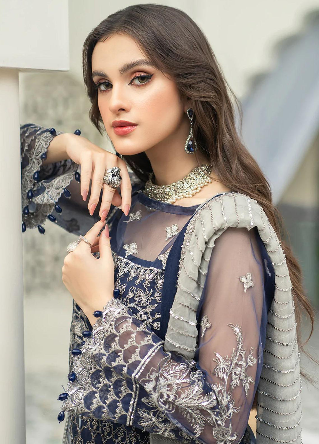 Andaz-e-Khas By Resham Ghar Embroidered Organza Suits Unstitched 3 Piece RG22AK REET - Luxury Collection