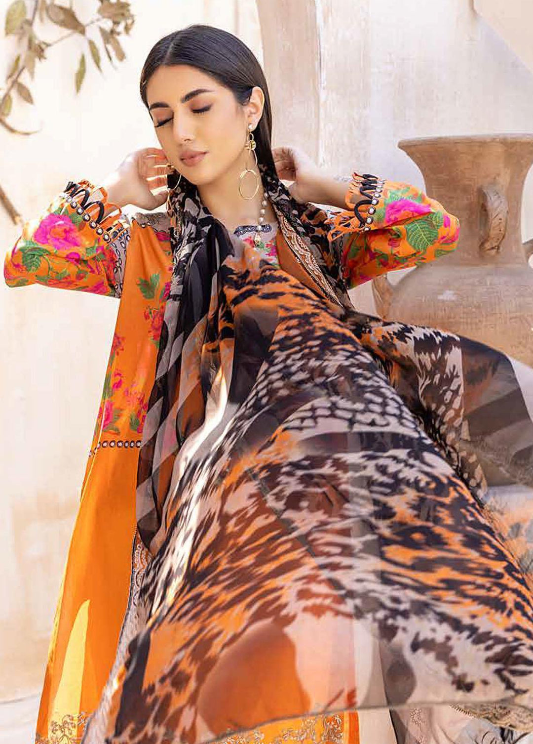 Aniq by Charizma Embroidered Lawn Suits Unstitched 3 Piece CRZ23-A3 AN-024B - Summer Collection