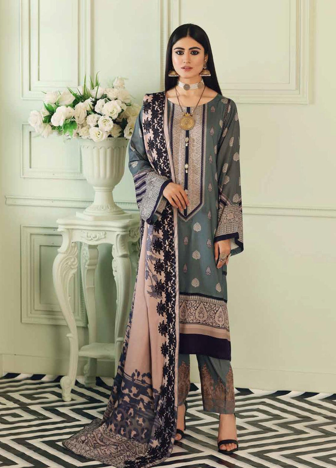 Charizma Embroidered Kotail Suits Unstitched 3 Piece CRZ21AK ANW-09 - Winter Collection