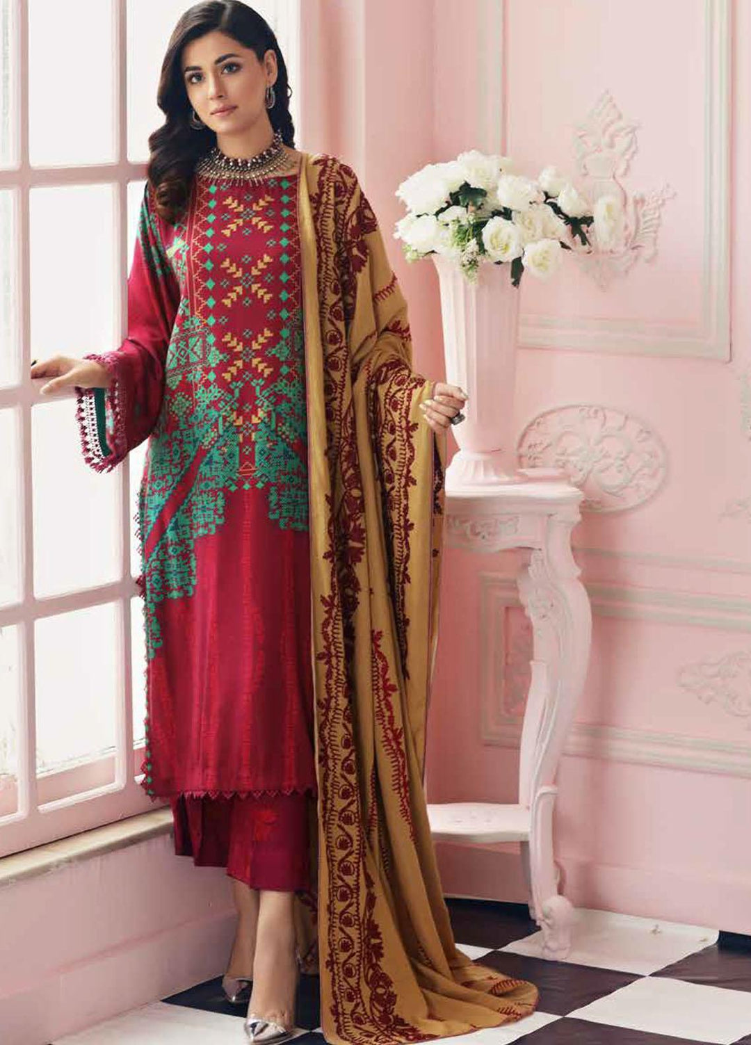 Charizma Embroidered Kotail Suits Unstitched 3 Piece CRZ21AK ANW-10 - Winter Collection