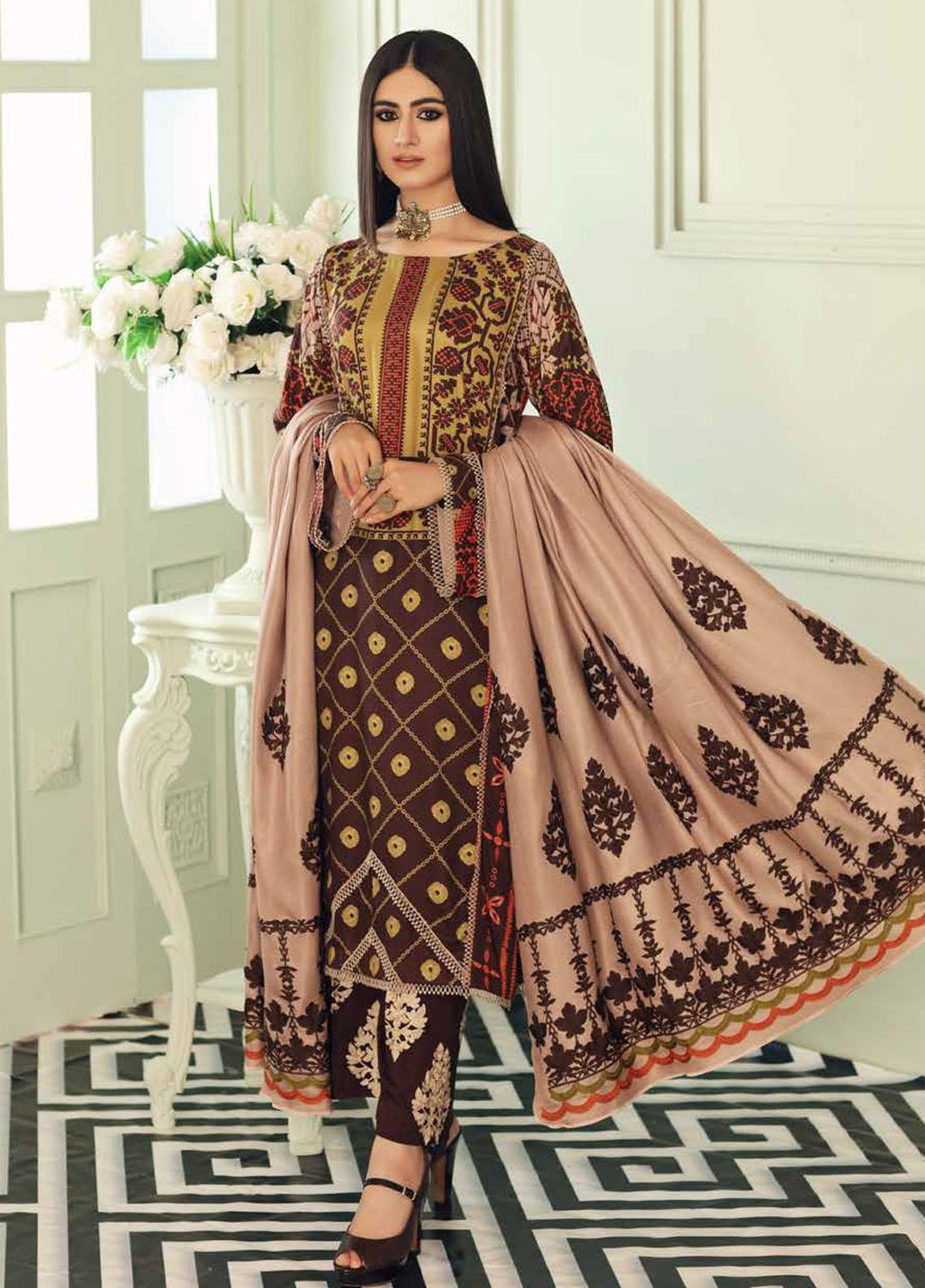 Charizma Embroidered Kotail Suits Unstitched 3 Piece CRZ21AK ANW-12 - Winter Collection