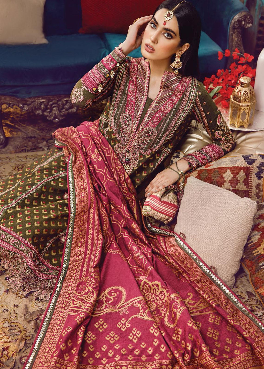 Ankara By Anaya Embroidered Linen Suits Unstitched 3 Piece AKC22LN AEL22-02 Nour - Winter Collection
