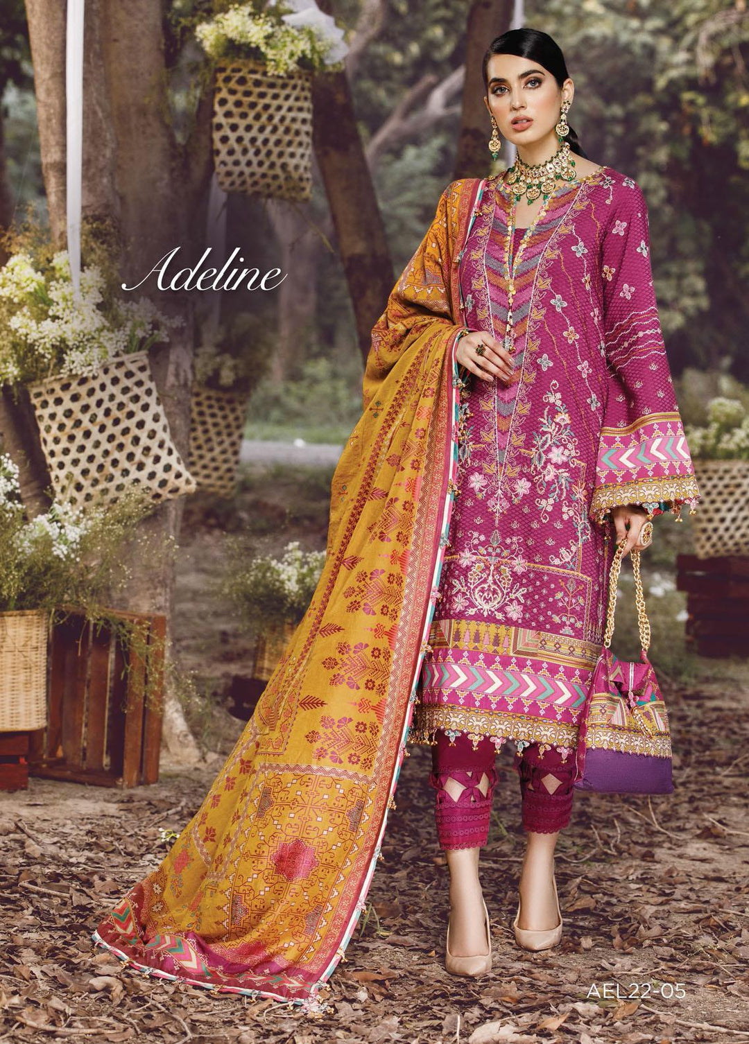 Ankara By Anaya Embroidered Linen Suits Unstitched 3 Piece AKC22LN AEL22-05 Adeline - Winter Collection