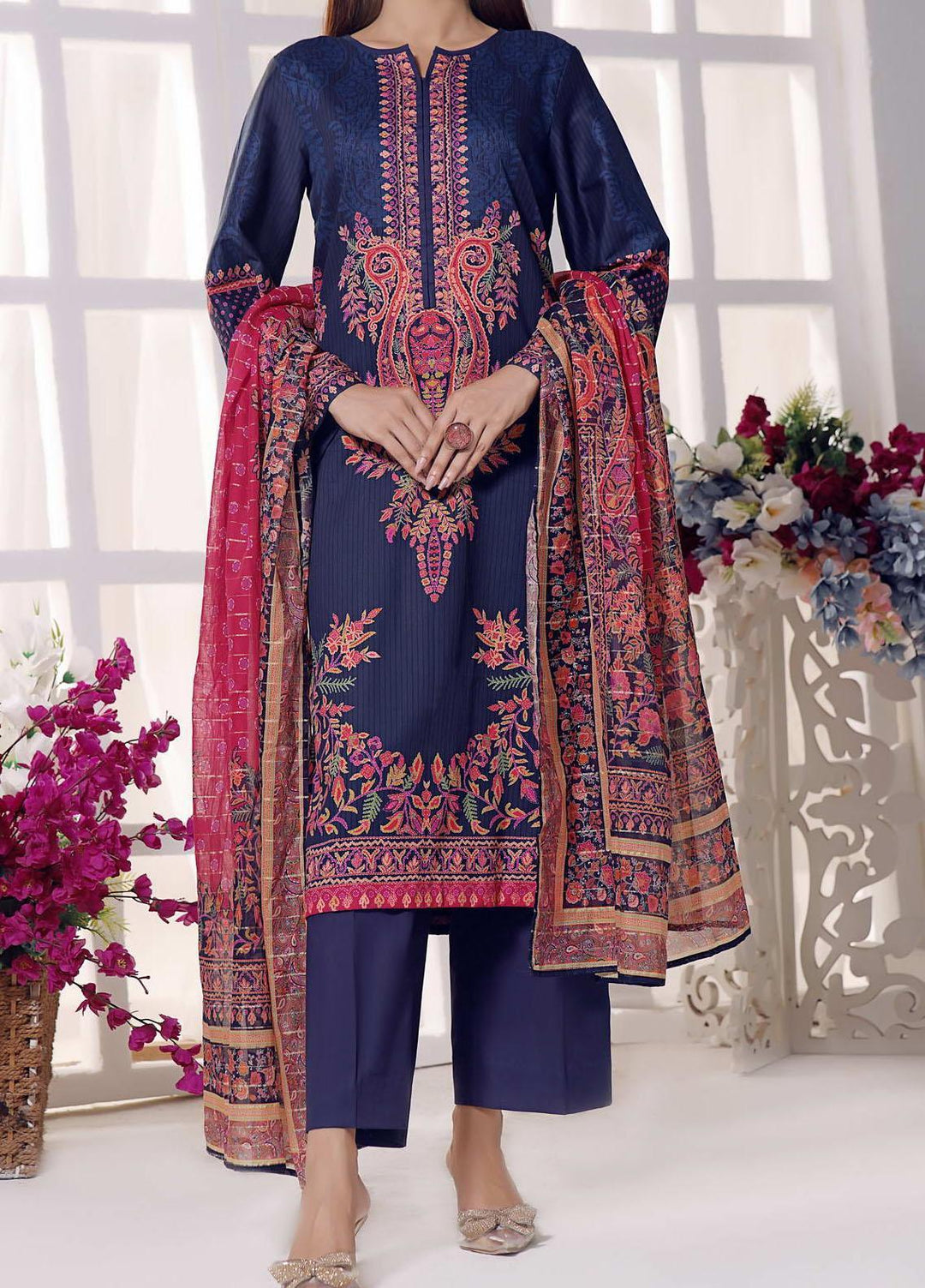 Anmol By VS Textiles Printed Cottel Suits Unstitched 3 Piece VS23AM D-243 - Winter Collection