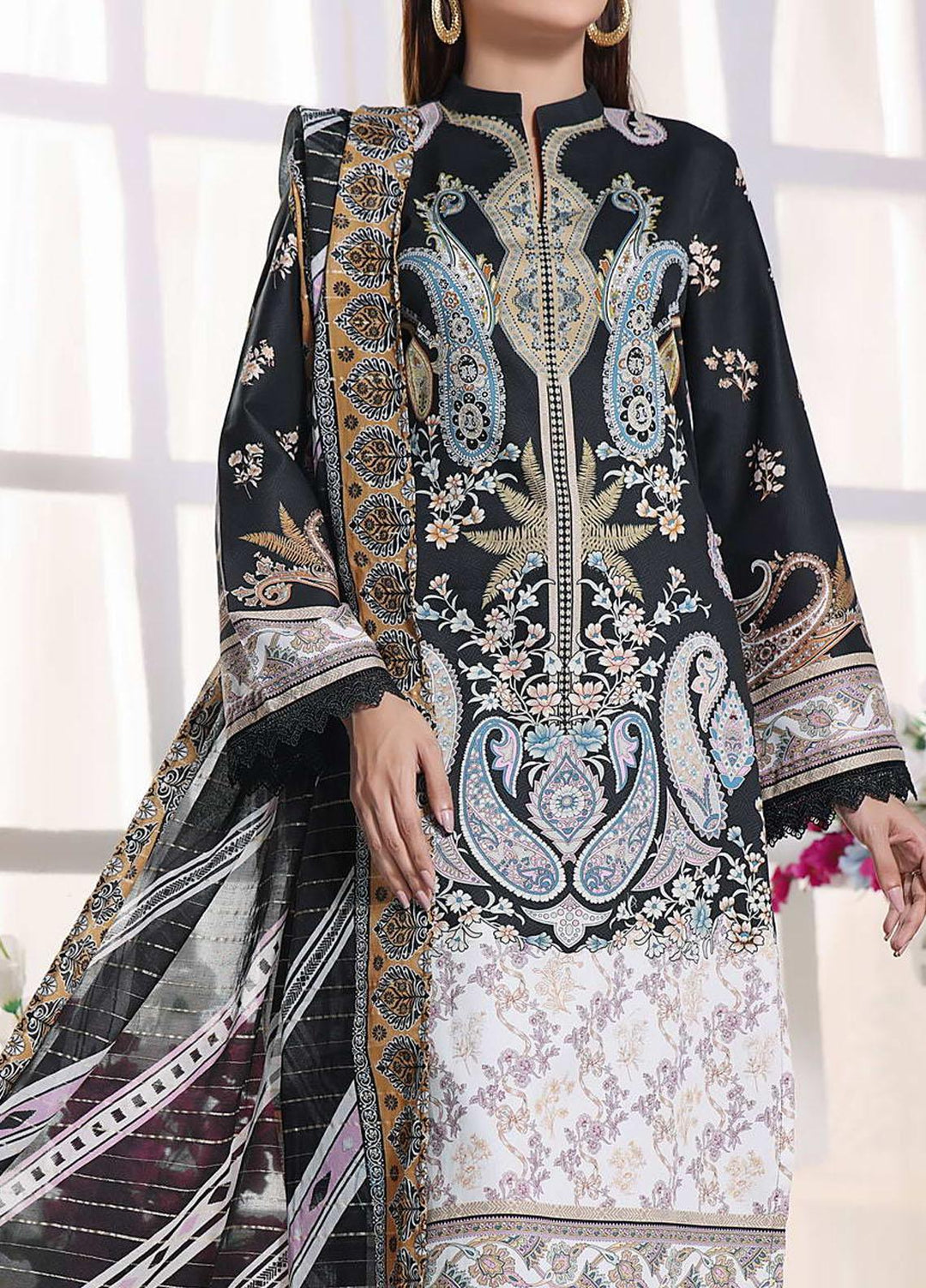 Anmol By VS Textiles Printed Cottel Suits Unstitched 3 Piece VS23AM D-244 - Winter Collection