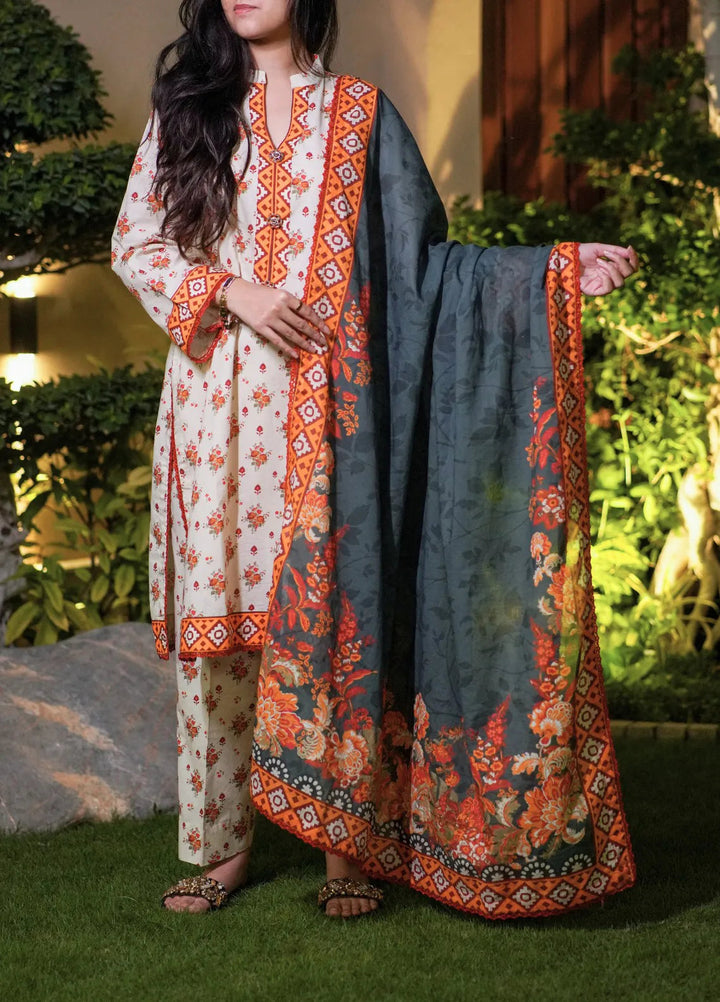 Annafeu Apparels Printed Cambric Suits Unstitched 3 Piece ICV01-003 - Summer Collection