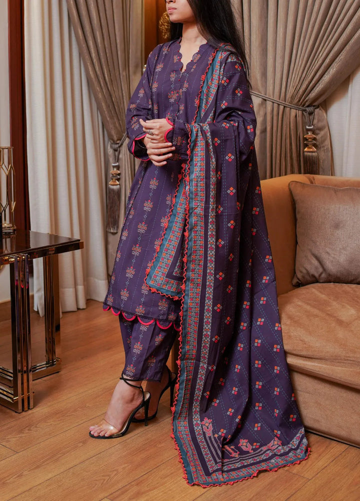 Annafeu Apparels Printed Cambric Suits Unstitched 3 Piece ICV01-007 - Summer Collection