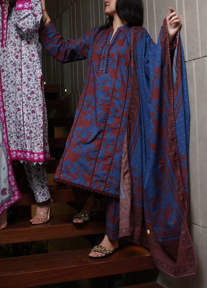 Annafeu Apparels Printed Cambric Suits Unstitched 3 Piece ICV01-009 - Summer Collection