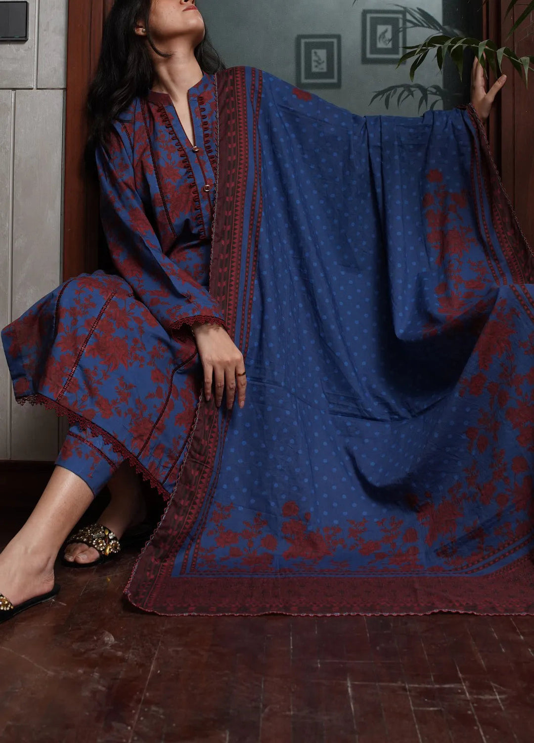 Annafeu Apparels Printed Cambric Suits Unstitched 3 Piece ICV01-009 - Summer Collection