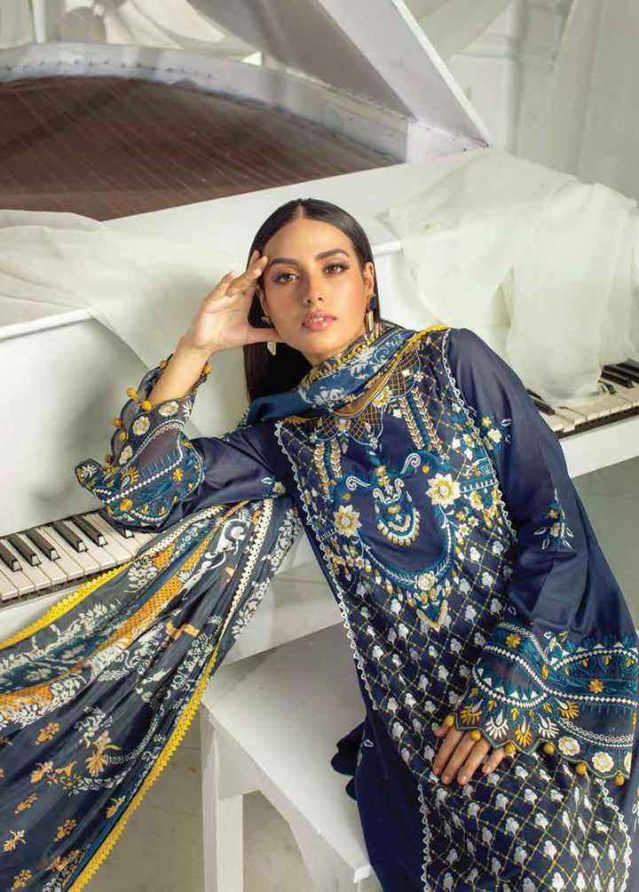 Ansab Jahangir Embroidered Lawn Suits Unstitched 3 Piece ANJ22ZL AJL22-01 - Summer Luxury Collection