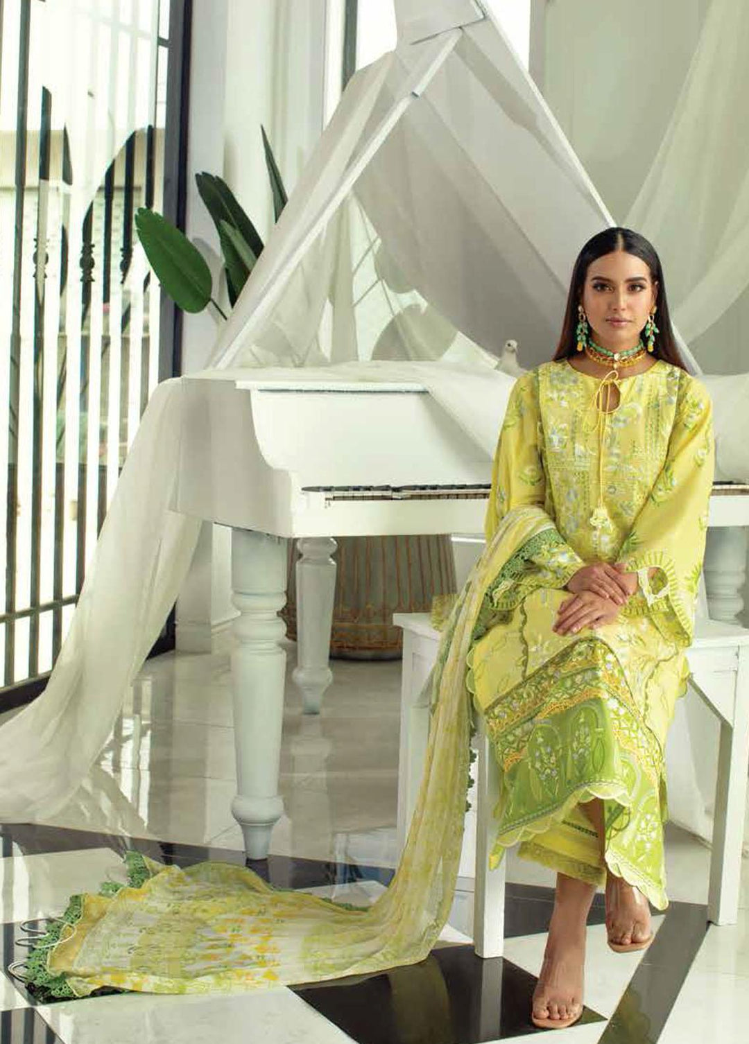 Ansab Jahangir Embroidered Lawn Suits Unstitched 3 Piece ANJ22ZL AJL22-02 - Summer Luxury Collection