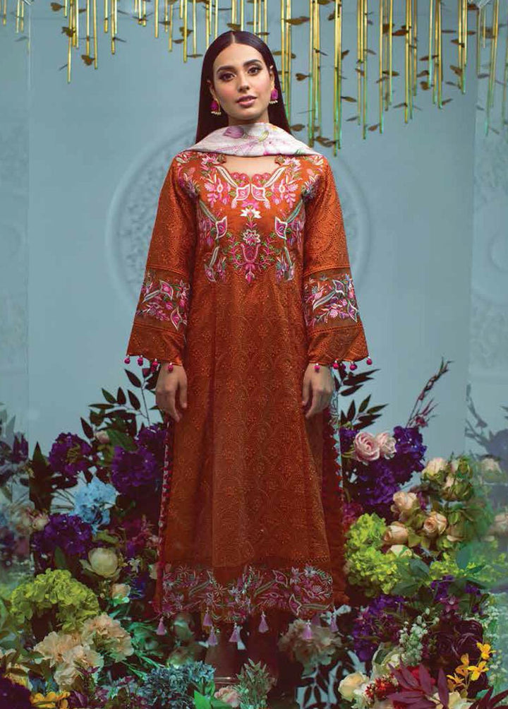 Ansab Jahangir Embroidered Lawn Suits Unstitched 3 Piece ANJ22ZL AJL22-03 - Summer Luxury Collection