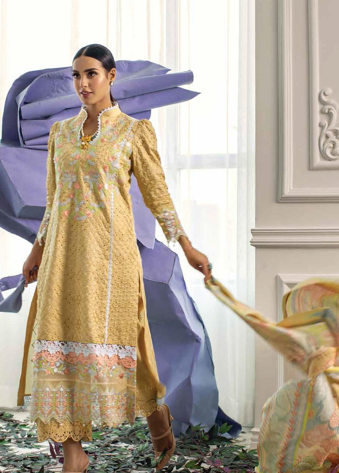 Ansab Jahangir Embroidered Lawn Suits Unstitched 3 Piece ANJ22ZL AJL22-06 - Summer Luxury Collection