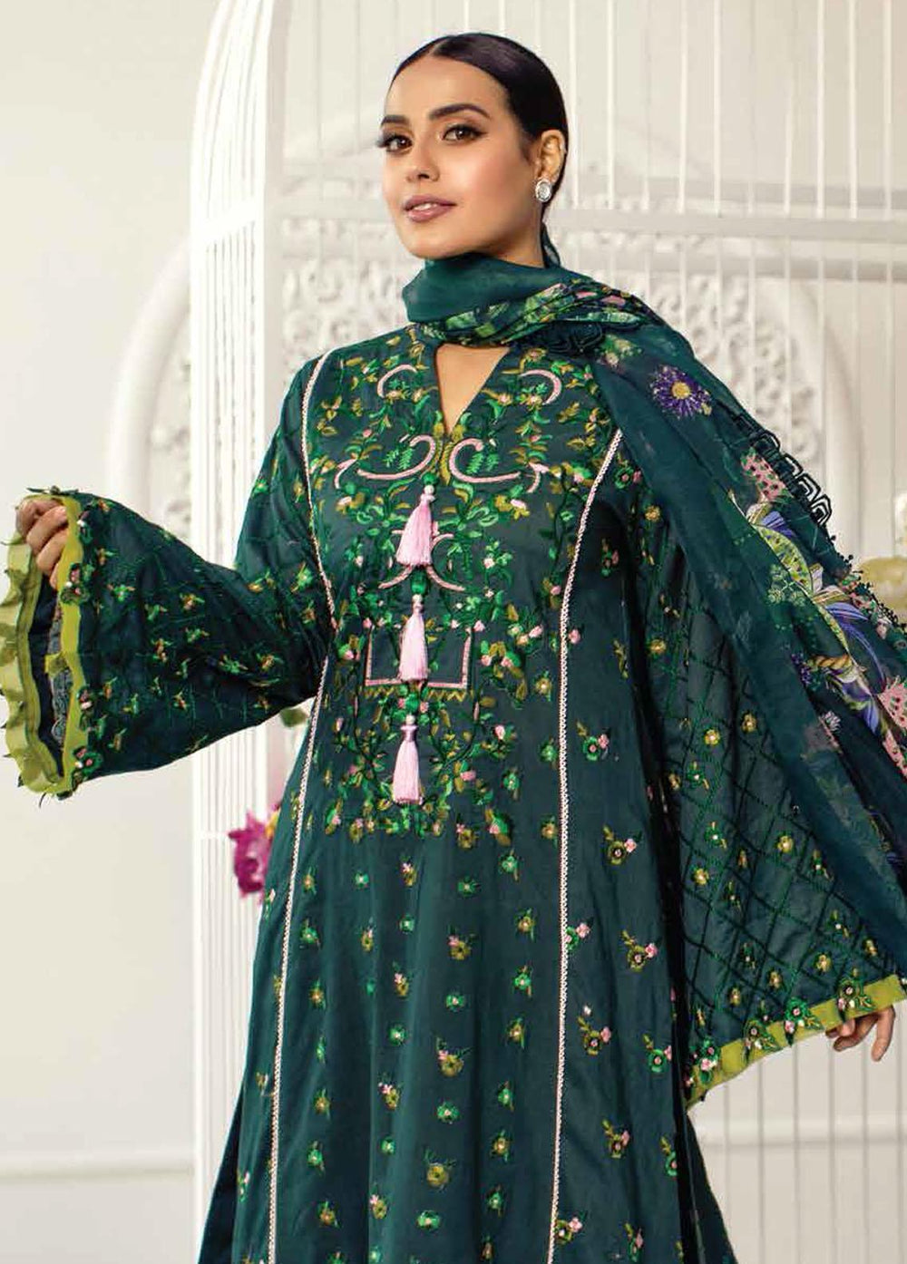 Ansab Jahangir Embroidered Lawn Suits Unstitched 3 Piece ANJ22ZL AJL22-09 - Summer Luxury Collection
