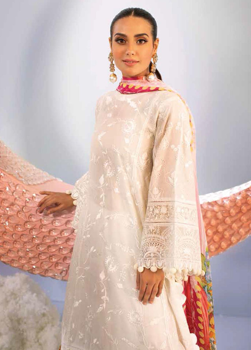 Ansab Jahangir Embroidered Lawn Suits Unstitched 3 Piece ANJ22ZL AJL22-12 - Summer Luxury Collection