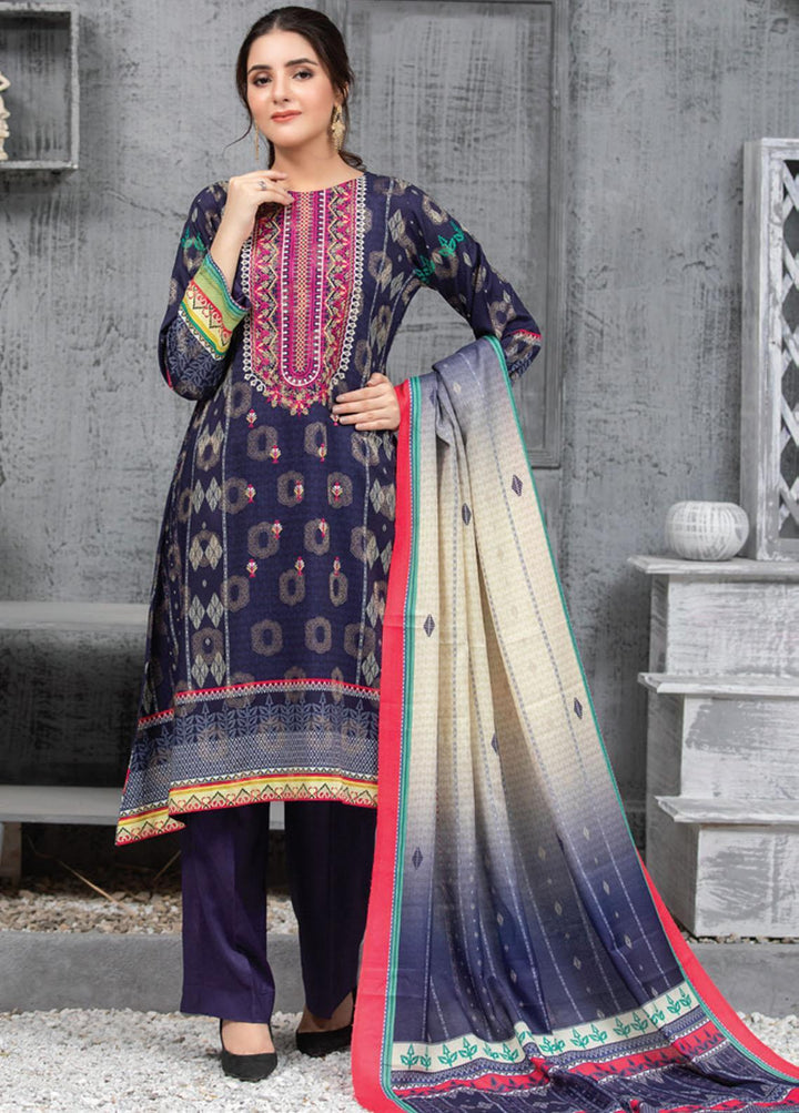 Antique By MTF Embroidered Linen Suits Unstitched 3 Piece MTF21A 01 - Winter Collection