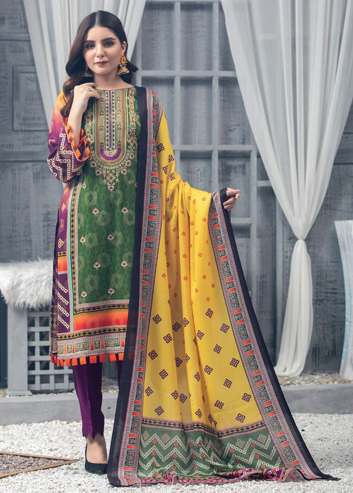 Antique By MTF Embroidered Linen Suits Unstitched 3 Piece MTF21A 02 - Winter Collection