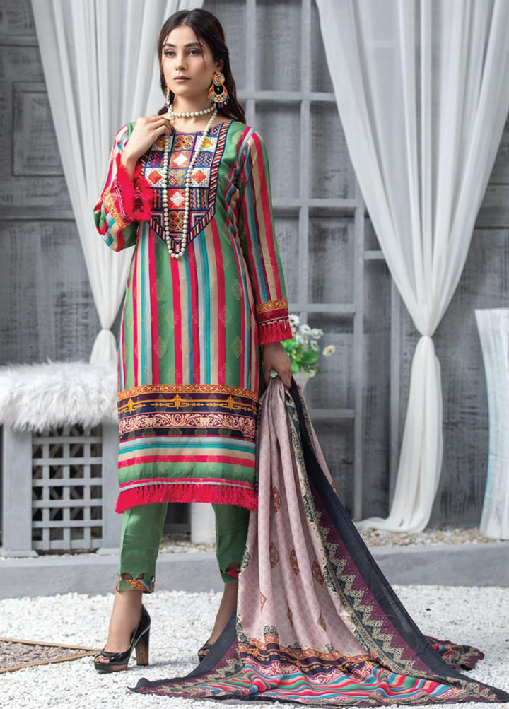 Antique By MTF Embroidered Linen Suits Unstitched 3 Piece MTF21A 03 - Winter Collection