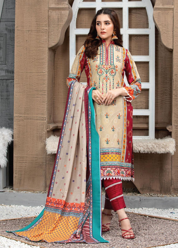Antique By MTF Embroidered Linen Suits Unstitched 3 Piece MTF21A 05 - Winter Collection
