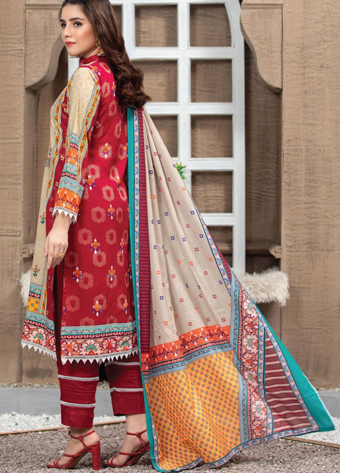 Antique By MTF Embroidered Linen Suits Unstitched 3 Piece MTF21A 05 - Winter Collection