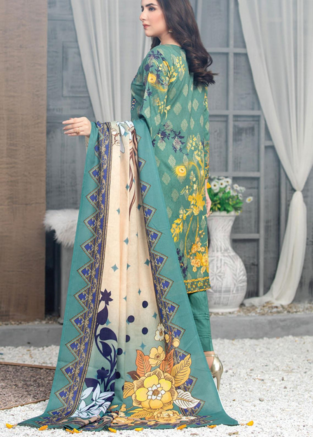 Antique By MTF Embroidered Linen Suits Unstitched 3 Piece MTF21A 06 - Winter Collection