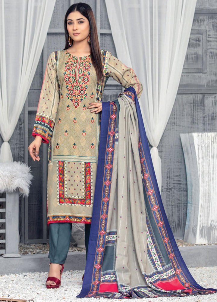 Antique By MTF Embroidered Linen Suits Unstitched 3 Piece MTF21A 07 - Winter Collection