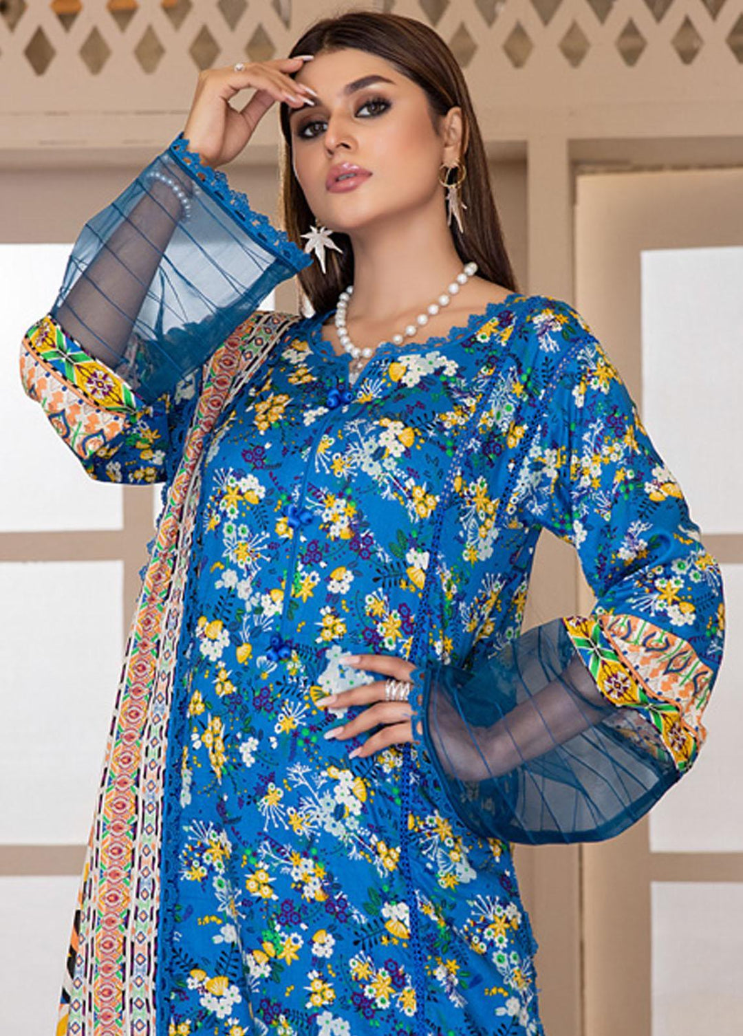 Anum By Al Zohaib Printed Lawn Suits Unstitched 3 Piece AZ23A 1A - Summer Collection