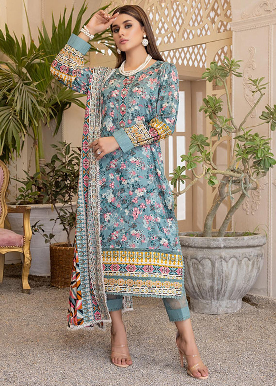 Anum By Al Zohaib Printed Lawn Suits Unstitched 3 Piece AZ23A 1C - Summer Collection