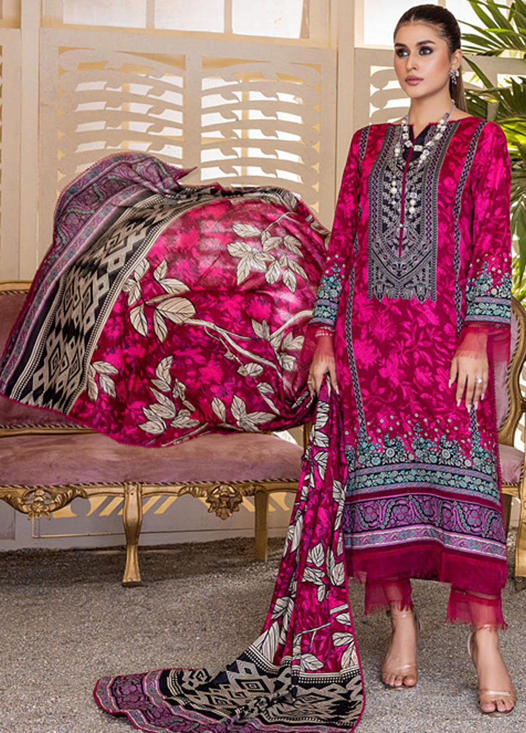 Anum By Al Zohaib Printed Lawn Suits Unstitched 3 Piece AZ23A 3A - Summer Collection