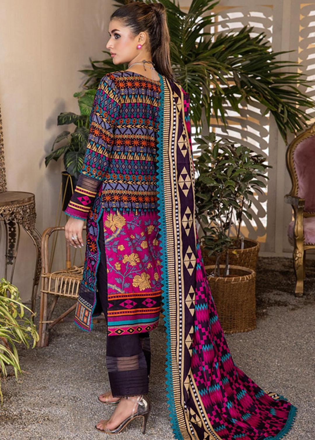 Anum By Al Zohaib Printed Lawn Suits Unstitched 3 Piece AZ23A 4A - Summer Collection