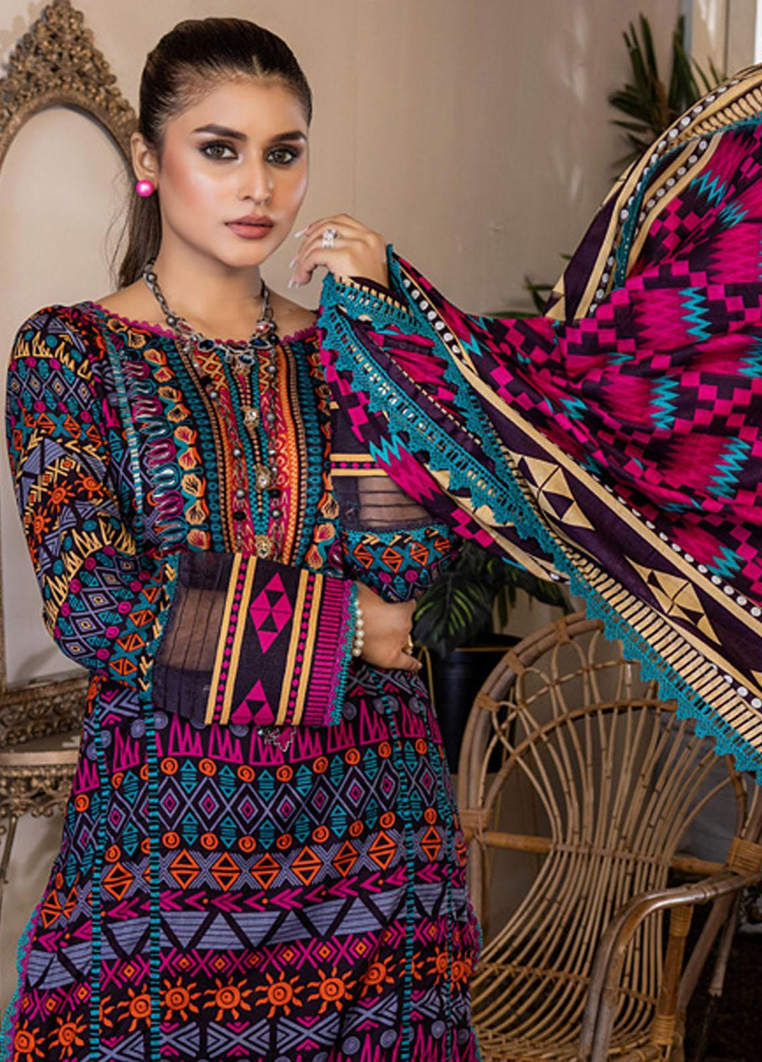 Anum By Al Zohaib Printed Lawn Suits Unstitched 3 Piece AZ23A 4A - Summer Collection