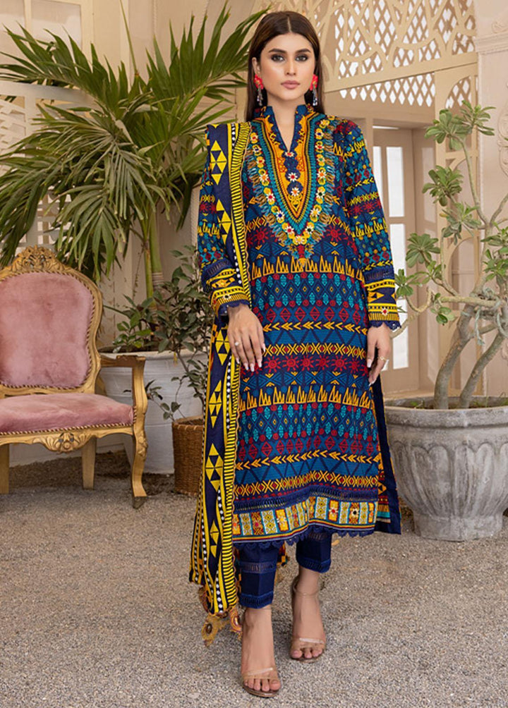 Anum By Al Zohaib Printed Lawn Suits Unstitched 3 Piece AZ23A 4B - Summer Collection