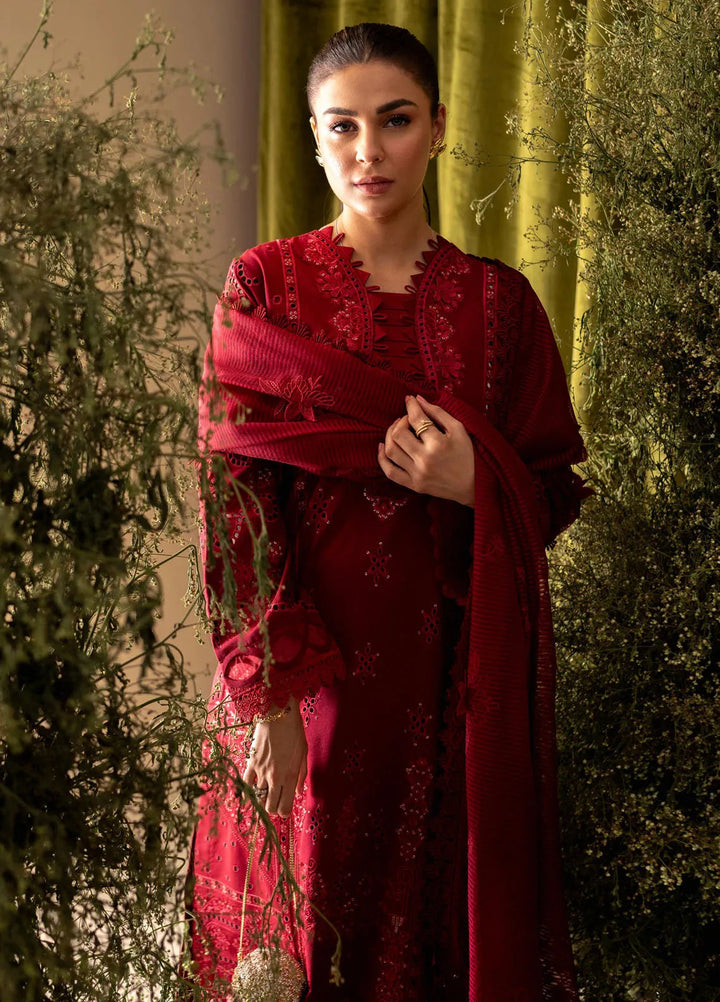 Apana By Aabyaan Embroidered Chikankari Suit Unstitched 3 Piece ABY24A AL-02 Gul Meena - Festive Collection