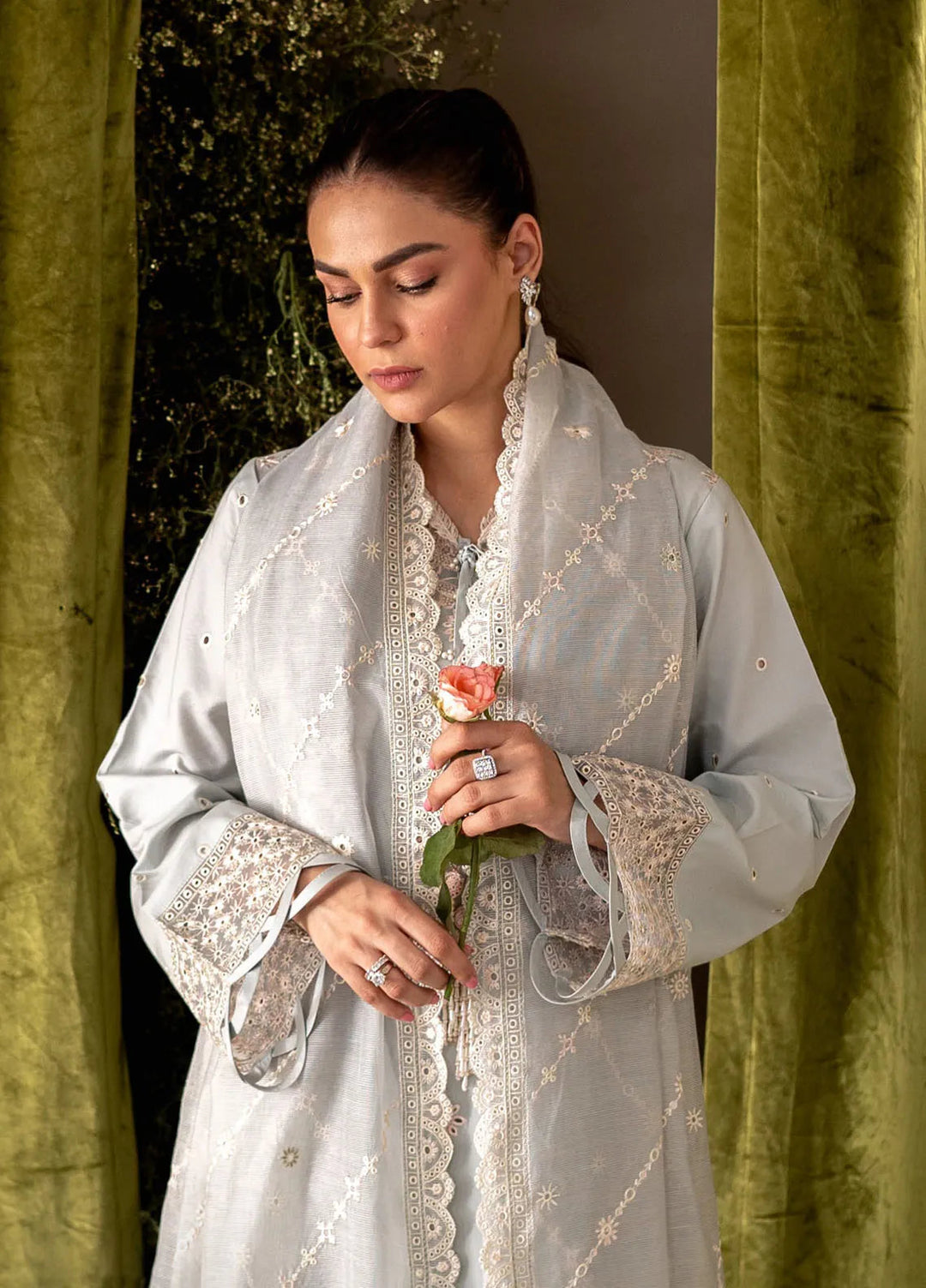 Apana By Aabyaan Embroidered Chikankari Suit Unstitched 3 Piece ABY24A AL-03 Gulbano - Festive Collection