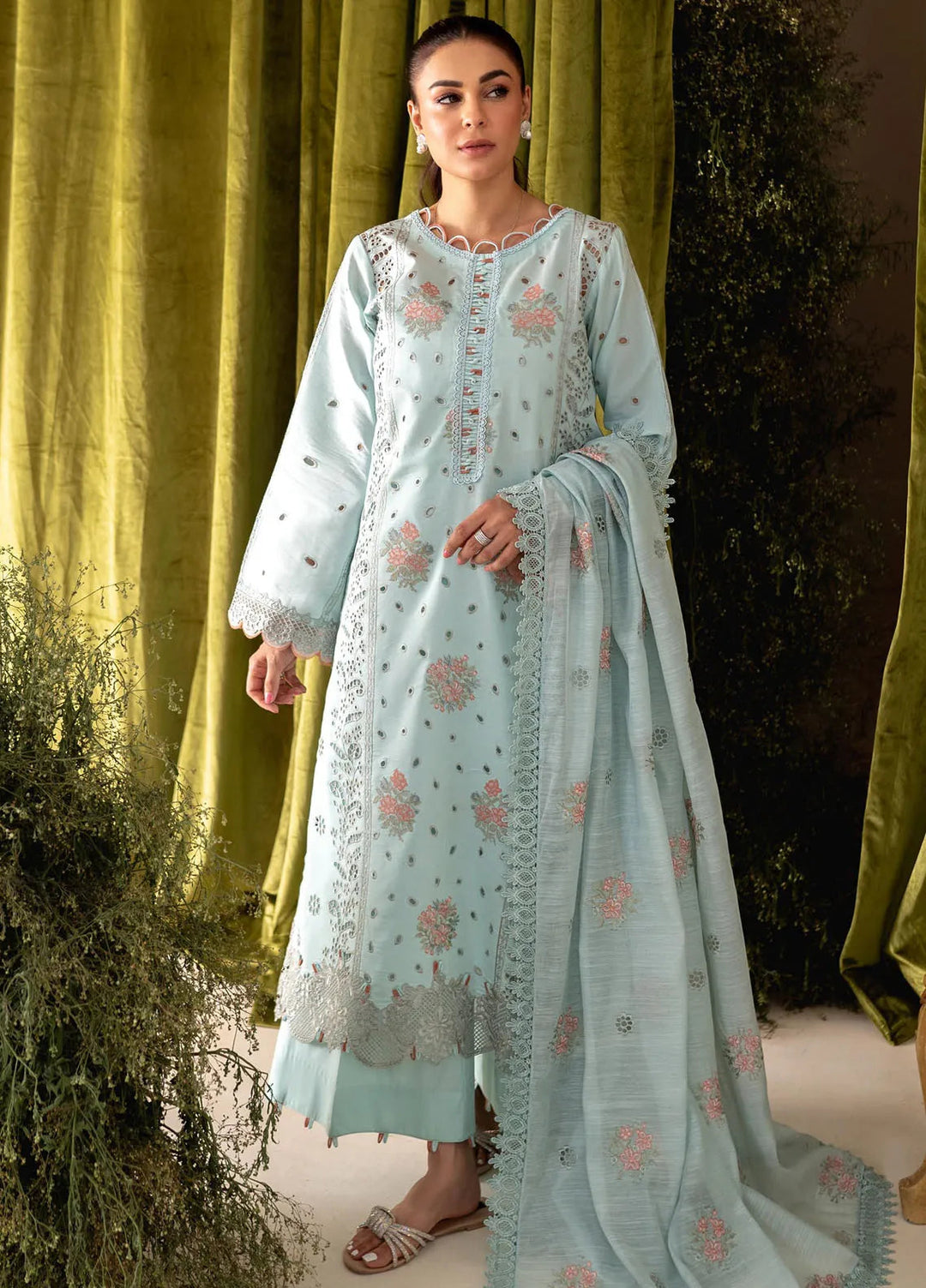 Apana By Aabyaan Embroidered Chikankari Suit Unstitched 3 Piece ABY24A AL-05 Kashamala - Festive Collection