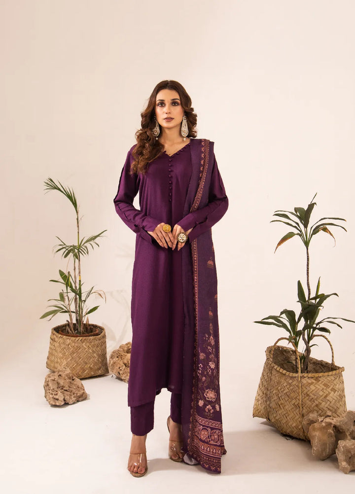 Apricity By Pashmire Pret Solid 3 Piece Suit Majestic